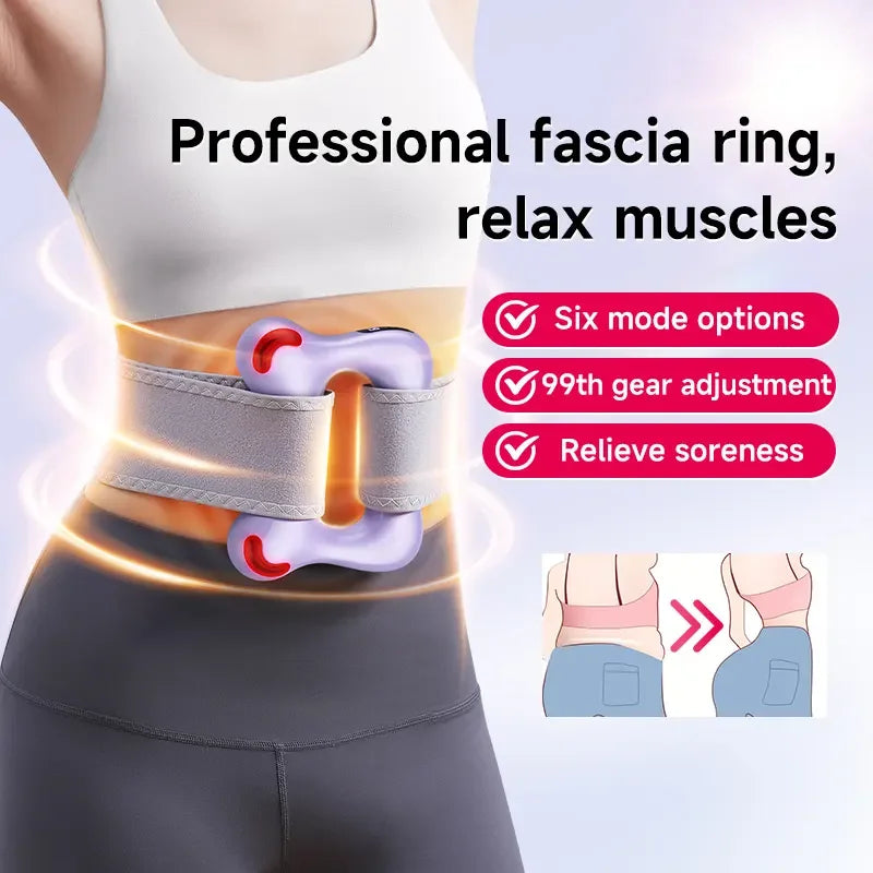 Vibrating Fascia Ring Massage Gun with Hear Pain Relief